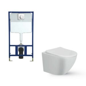 Σετ Λεκάνη Κρεμαστή με Καζανάκι Εντοιχισμού Prisma Fit Rimless 11183-100