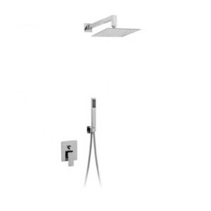 Σετ Εντοιχισμού LOBA με Μίκτη 2 εξόδων, Βραχίονα, Κεφαλή Ντουζ 200 x 200 mm, Τηλέφωνο Ντουζ, Σπιράλ & Παροχή με Βάση Στήριξης 16040