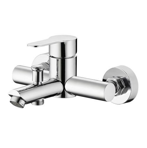 Μπαταρία Λουτρού GREEN Χρωμέ Inox SS304 με Τηλέφωνο, Βάση & Σπιράλ 63007