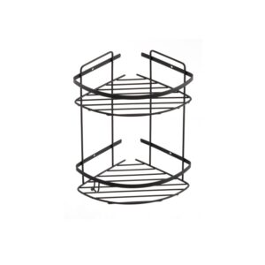 74052N ΡΑΦΙΕΡΑ ΙΝΟΧ ΔΙΠΛΗ ΓΩΝΙΑΚΗ SS304 18x18cm  BLACK MATT74052N DOUBLE ANGULAR AISI 304 BATHROOM SHELF 18 X 18 CM BLACK MATT