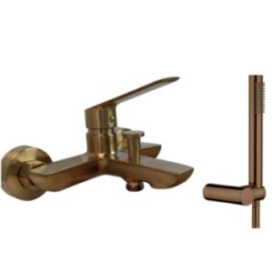 9900ZB SLEEK ΜΠΑΤΑΡΙΑ ΛΟΥΤΡΟΥ SLEEK BRUSHED MATT9900ZB SLEEK BATH SHOWER FAUCET WITH HAND SHOWER, HOLDER AND FLEXIBLE HOSE BRUSHED MATT