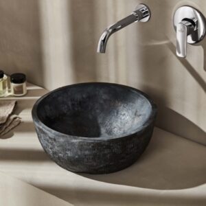 PIE040A  PIETRA ANTHRACITE ΝΙΠΤΗΡΑΣ Φ40cmPIE040A PIETRA WASHBASIN ANTHRACITE Φ40cm