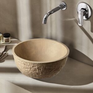 PIE040B  PIETRA BEIGE ΝΙΠΤΗΡΑΣ Φ40cmPIE040B PIETRA WASHBASIN BEIGE Φ40cm