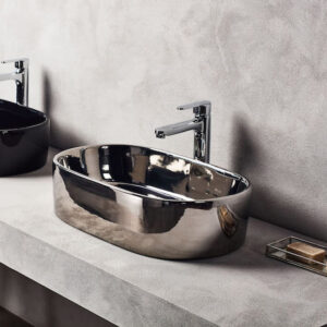 COR055S CORONA SILVER MOUNTED WASHBASIN 55x35x14cmCOR055S CORONA  SILVER  ΝΙΠΤΗΡΑΣ ΕΠΙΚΑΘΗΜΕΝΟΣ  55x35x14cm