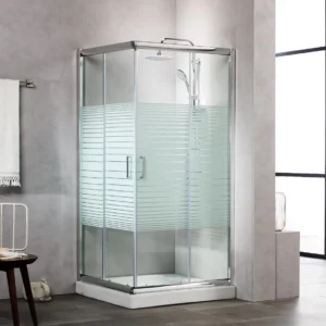 ΚΑΜΠΙΝΑ ΝΤΟΥΖΙΕΡΑΣ NEW TEMA ΤΕΤΡΑΓΩΝΗ ΜΕ ΚΡΥΣΤΑΛΛΟ ΑΣΦΑΛΕΙΑΣ ΕΙΔΙΚΩΝ ΔΙΑΣΤΑΣΕΩΝ STRIPES / FROSTED