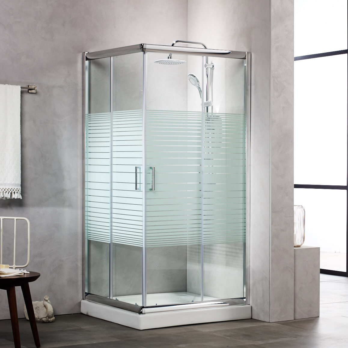 ΤΕΤΡΑΓΩΝΗ ΚΑΜΠΙΝΑ NEW TEMA ΣΕΡΙΓΡΑΦΙΑ (STRIPES) ΓΩΝΙΑΚΗΣ ΕΙΣΟΔΟΥ NT S