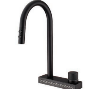 MF 7910 NM ΜΠΑΤΑΡΙA ΚΟΥΖΙΝΑΣ ΜΕ ΚΑΤΑΡΑΚΤΗ ΚΑΙ ΑΠΟΣΠΩΜΕΝΟ ΝΤΟΥΖ ΜΑΥΡΟ ΜΑΤMF 7910 NM WATERFALL KITCHEN FAUCET BLACK MATT