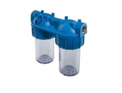 Φίλτρο Νερού Διπλό Ίσιας Κεντρικής Παροχής Mignon Duplex Plus L - 3P 1/2"  MFO  SX - AS