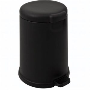 Χαρτοδοχείο Πλαστικό Βεργίνα με Πεντάλ 6lt Μαύρο
