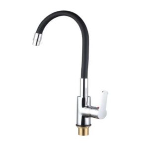 Μπαταρία Πάγκου Κουζίνας Salve Flex με Εύκαμπτο Μαύρο Στόμιο Ορειχάλκινη 13110B